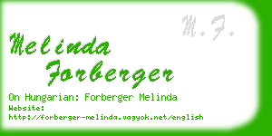 melinda forberger business card